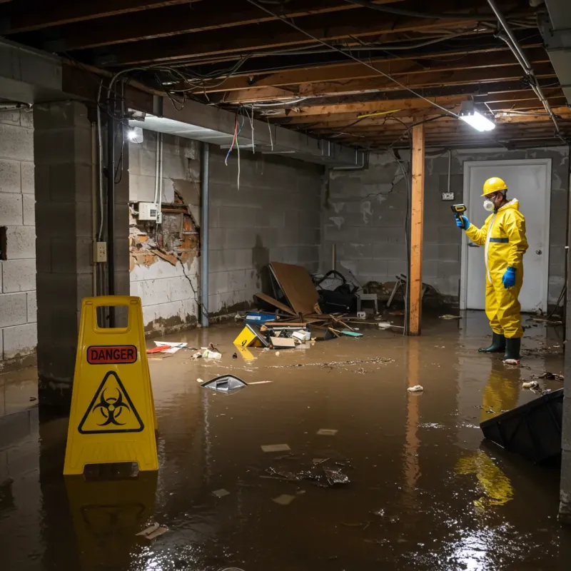 Flooded Basement Electrical Hazard in Meigs, GA Property